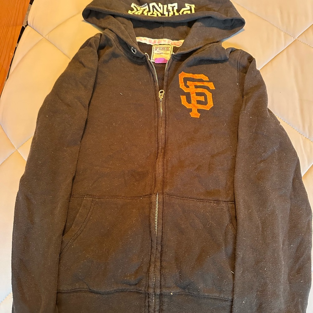 Black zip up SF GIANTS Hoodie